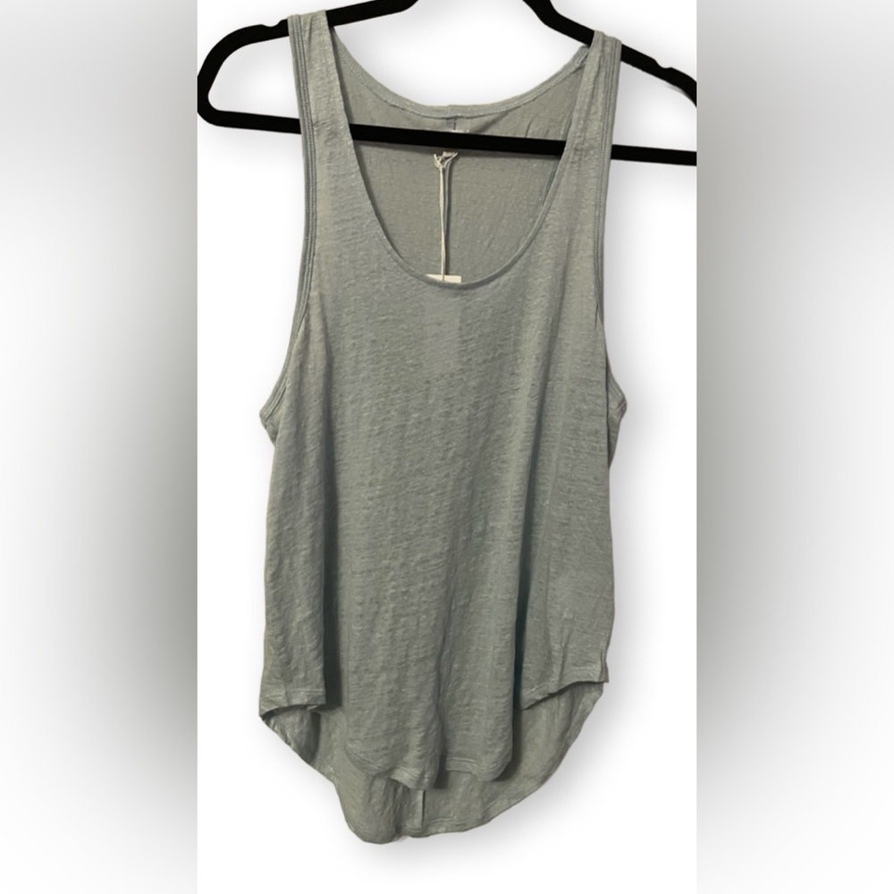 Tavik - Soft Teal Racerback Tank Top - 100% Linen | Resort Wear, Beach Day - NWT